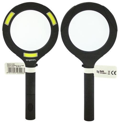 Kingavon 3W COB LED Light Magnifying Glass, Black