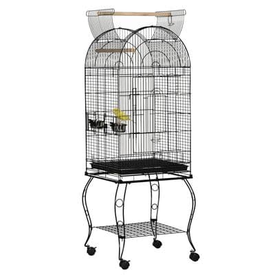 Large Bird Cage, Pet Aviary Parrot Macaw Cockatiel Finch Feeding Stand w/ Perch