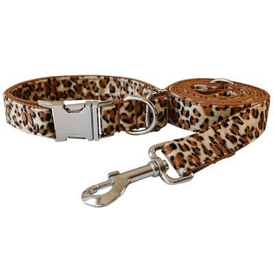 Leopard Print Bow Tie Dog Collar 
