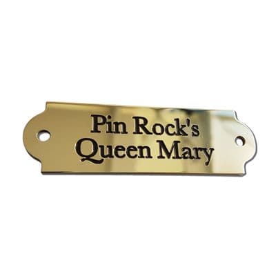Mirror Polished Brass  Saddle Name plate 65 x 20 curved
