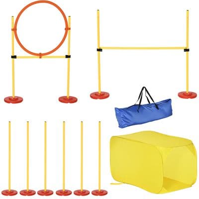 Outdoor 4 PCs Dog Pet Agility Training Equipment Backyard Starter Course Set