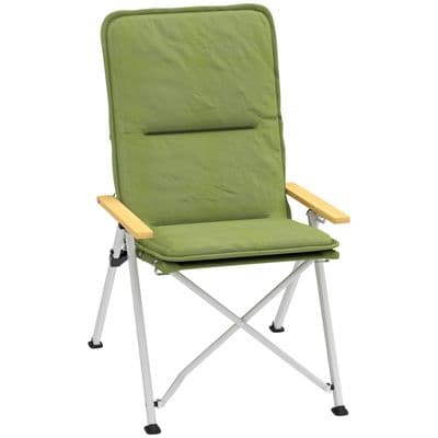 Outsunny Padded Camp Chair Outdoor High Back Folding Recliner with Bag