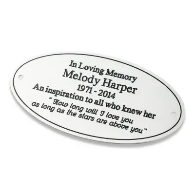 Oval Aluminium plaque 4