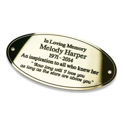 Oval Polished Brass plaques