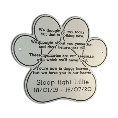 Paw Print Aluminium Plaques