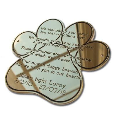 Paw Print plaque