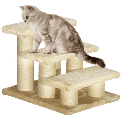 PawHut Cat Steps 3 Stairs Deluxe Pet Portable Easy Climb Assistance Lightweight