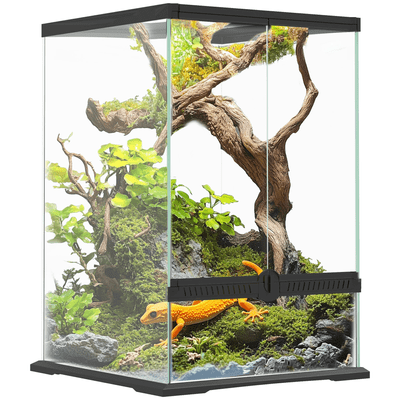 PawHut Glass Reptile Terrarium, 40L Vivarium for Lizards Frogs Snakes Turtles
