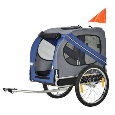 Pet Bicycle Trailer Dog Cat Bike Carrier Water Resistant W/ Hitch Coupler Blue