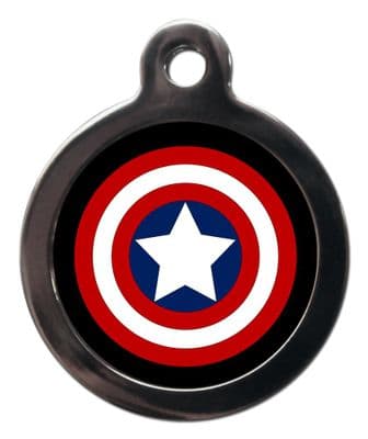 Pet ID Tag  Captain America Shield Logo Personalised tag