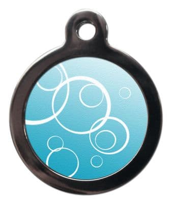 Pet ID tag  design BUBBLES Blue