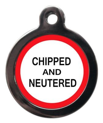 Pet ID tag  design  CHIPPED and NEUTERED