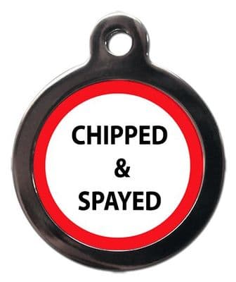 Pet ID tag  design  CHIPPED and SPAYED