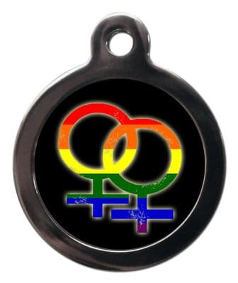 Pet ID Tag  LGBT FEMALES SYMBOL
