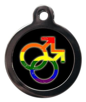 Pet ID Tag  LGBT MALES SYMBOL