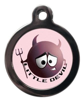 Pet ID Tag  Little Devil Pink