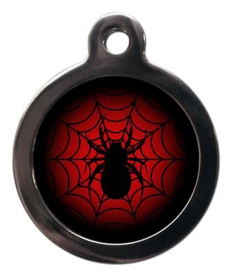 Pet ID Tag Spiderman Logo  Web with Spider