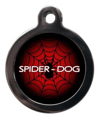 Pet ID Tag Spiderman logo web with spider - SPIDER-DOG