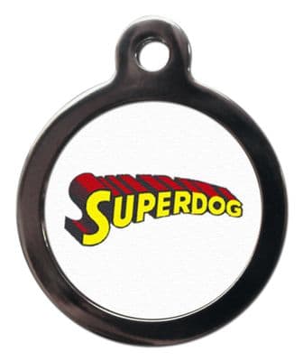 Pet ID Tag Super Dog  Personalised tag