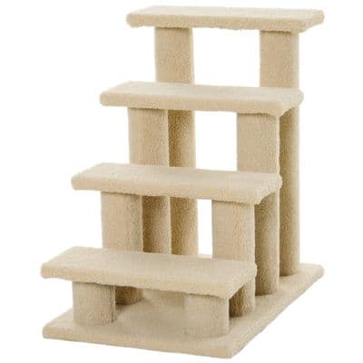 Pet Ramp Stairs 4 Steps Cat Tree Ladder Safety Steps Climbing Frame Brown