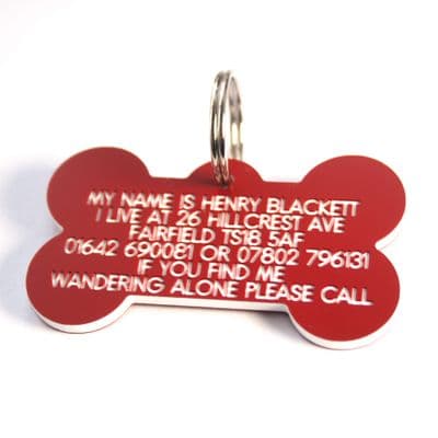 Plastic Bone Shaped Tag 58mm x 33mm