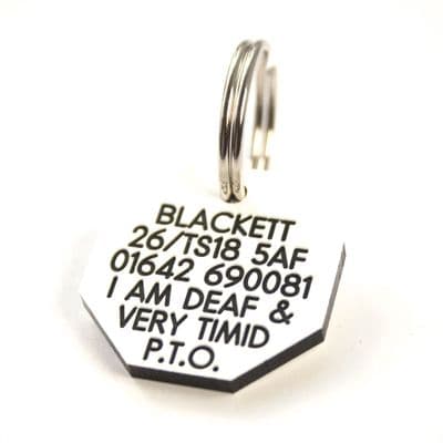 Quality Plastic Tag 27mm x 27mm Octagon