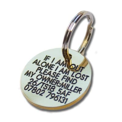 Round Engraved  Brass ID tag - Small 27mm
