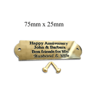 Small engraved curved Aluminium 5 size options