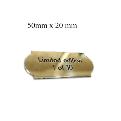 Small engraved curved brass plate 5 size options