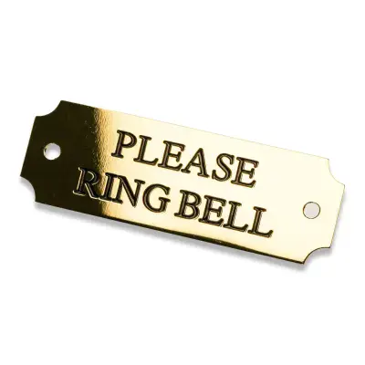 Small engraved scalloped edge brass plaque 5 size options