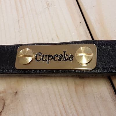 Solid  Brass Engraved  Head collar nameplate 15mm depth