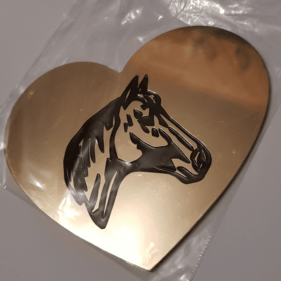 Solid Brass Heart plaque 2