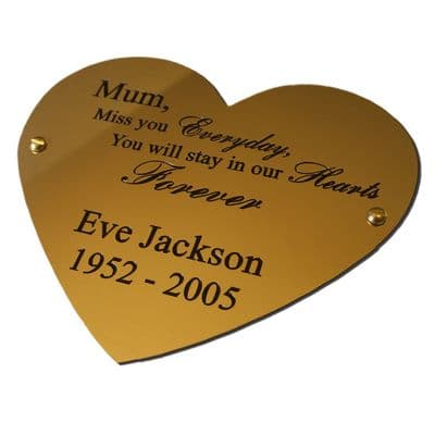 Solid Brass Heart plaque 8