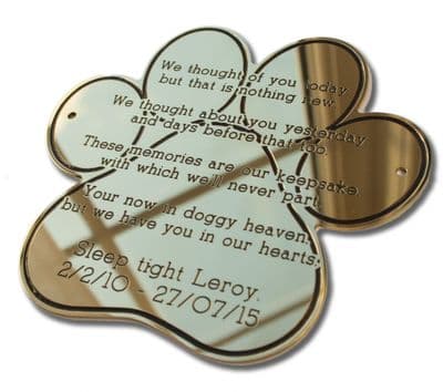 Solid Brass Paw print plaque 4