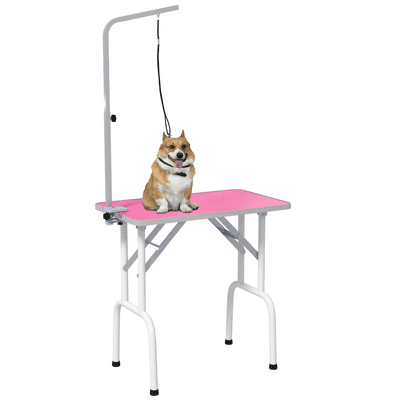 Sturdy Pet Grooming Table - Adjustable Height & Safety Leash - Blue