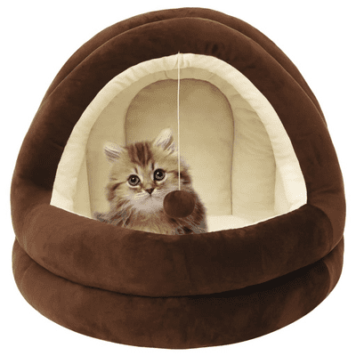 vidaXL Cat Bed 40x40x35 cm Grey and Cream