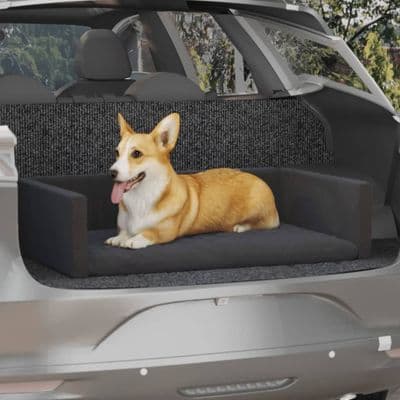 vidaXL Dog Car Boot Black 110x70 cm Linen Look