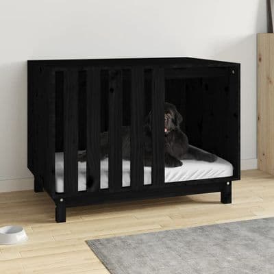 vidaXL Dog House Black 90x60x67 cm Solid Wood Pine