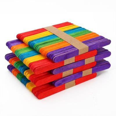 VINSANI Wooden Coloured Lolly Sticks