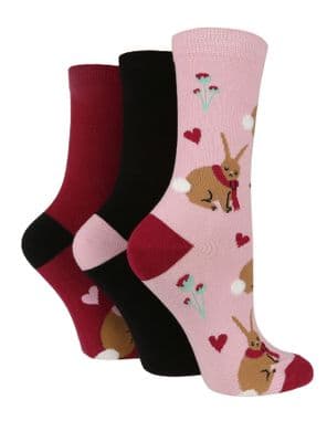 Wildfeet - Ladies 3pk Novelty Jacquard Socks