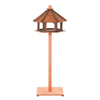 Wooden Bird Feeder Wooden Bird Table Bird Feeder with Roof, Brown, 130cm