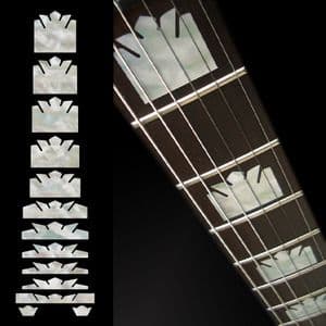 Block Crown White Silver Fret Markers Inlay Sticker Decal Guitar