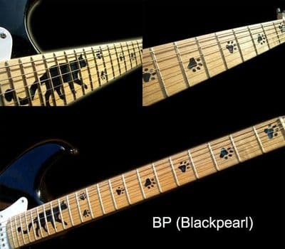 Cats Foot Print Fret Markers Inlay Stickers Decals Guitar Black Pearl