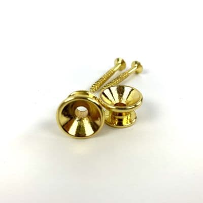 Cigar Box Guitar Part Parts - 2pc. Gold Brass Coloured Strap Buttons
