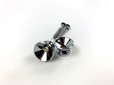 Cigar Box Guitar Part Parts - 2pc. Nickel Coloured Strap Buttons