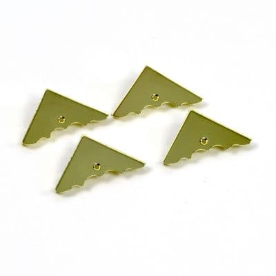 Cigar Box Guitar Part Parts - Decorative Gold Corner Pack of 4 with Screws