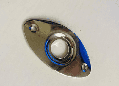 Cigar Box Guitar Part Parts - Nickel- Profile Ovoid Jack Plates