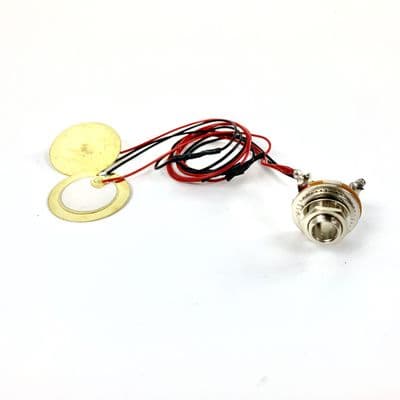 Cigar Box Guitar Pickup DUAL Piezo and Jack socket Pre-soldered - Gold