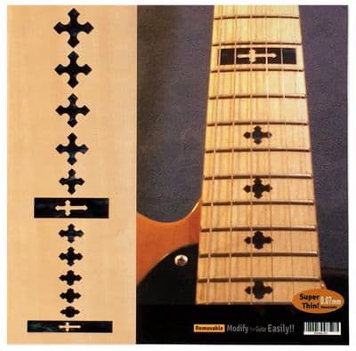 Cross Black Pearl Fret Markers Inlay Stickers Decals Guitar
