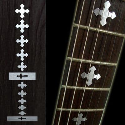Cross (Metallic) Fret Markers Inlay Stickers Decals Guitar